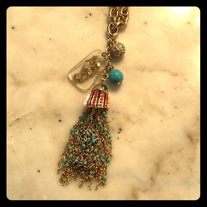Beautiful Lilly Pulitzer tassel charm necklace.